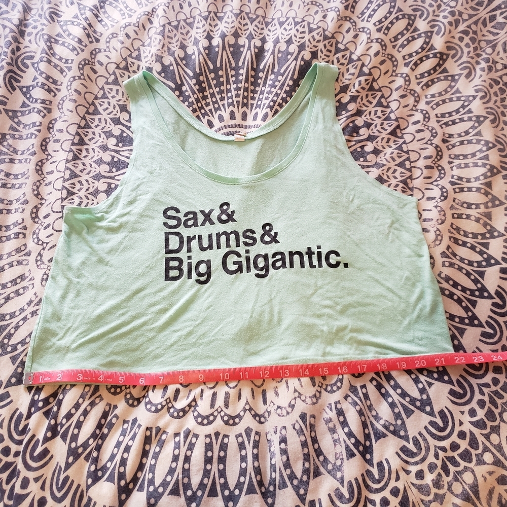 Sold - Big Gigantic Band Tee Crop Top